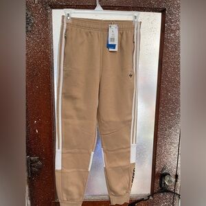 ⚪️Adidas Kids Beige Joggers with White Stripes